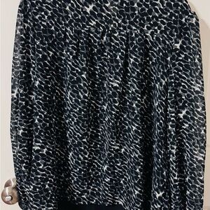 Premise Black Long Sleeve Boxy Blouse